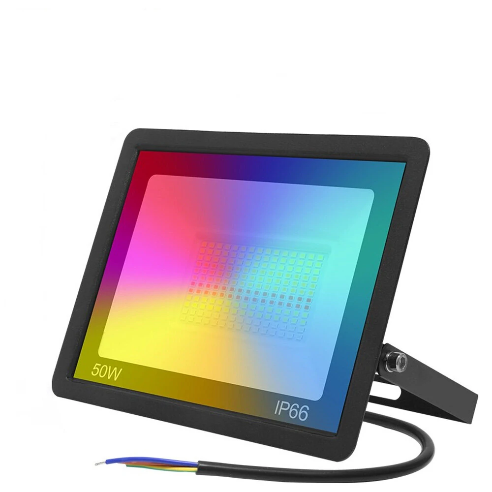 (image for) LED Reflector RGB Smart Floodlight Outdoor Spotlight 30W 50W 100W Waterproof 220V Warm Cool Lighting Tuya WIFI Control for Alexa